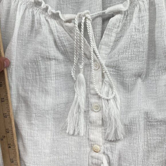 faithfull the brand blouse top tassels boho peasant resort beachy size 4 - Picture 10 of 12